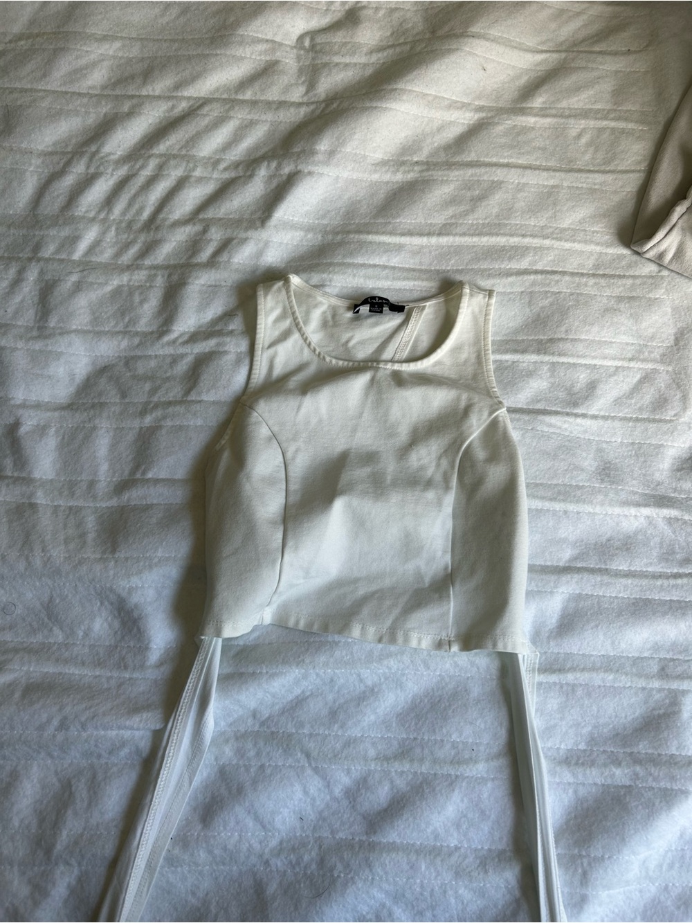 White Women's Sculpted Crop Tank Top